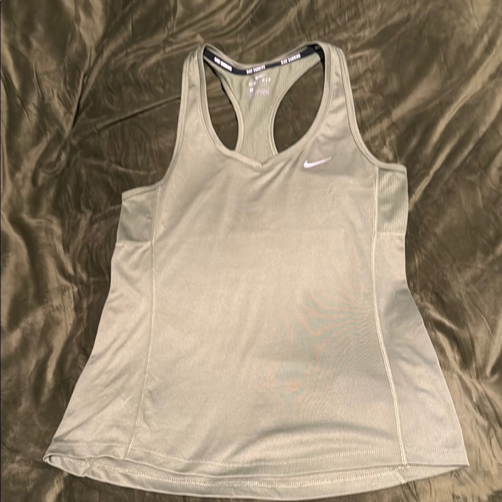 Nike White Fitted Tank Top